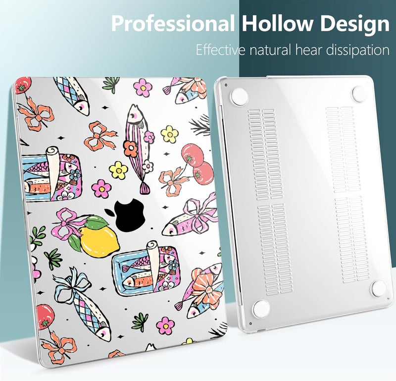 DONGKE for M4 MacBook Air 13.6 Inch Case 2025 2024 2023 2022 Model A3240 A3113 A2681 M3 M2 Chip, Plastic Hard Shell Case Cover with Touch ID for MacBook Air 13 Inch M4 - Sardine - Image 5